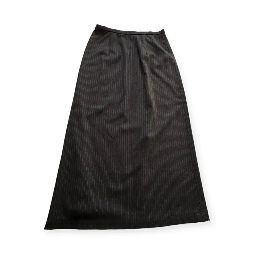 Philosophy‎ di Alberta Ferretti Maxi Pin Stripe Wool Skirt, Size US8